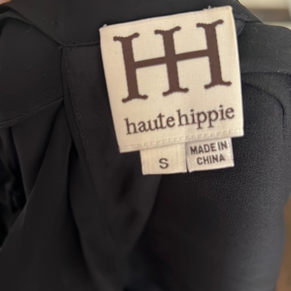 Haute hippie silk tie neck top with laced sides - Picture 2 of 5